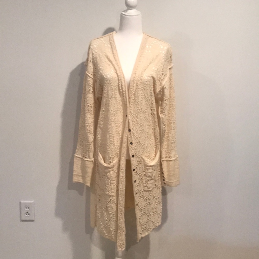Free People long Lacey sweater